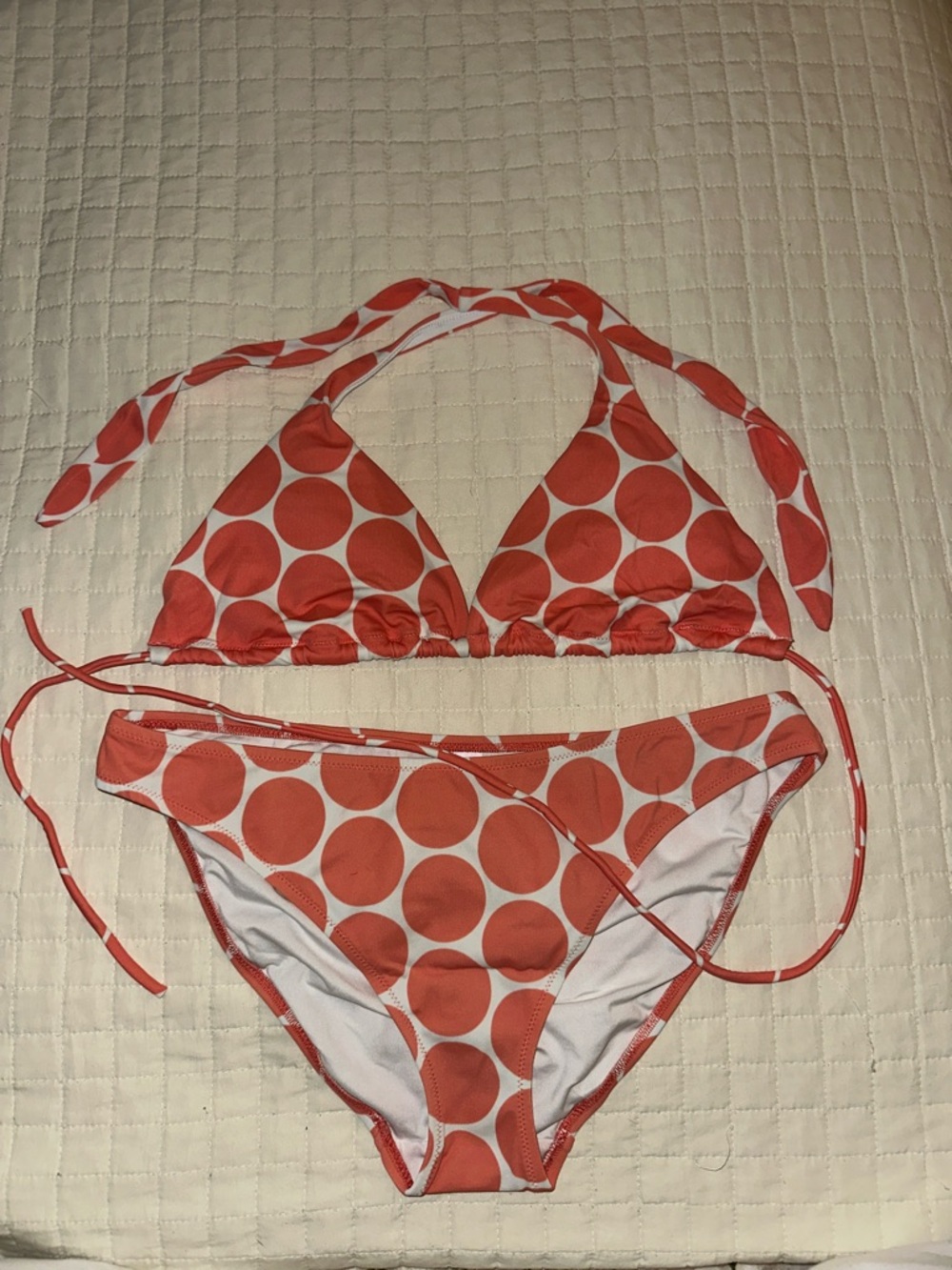 Victoria's Secret Coral and White Bikini Set
